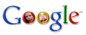 A parody of Google's logo