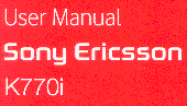 User Manual - Sony Ericsson K770i