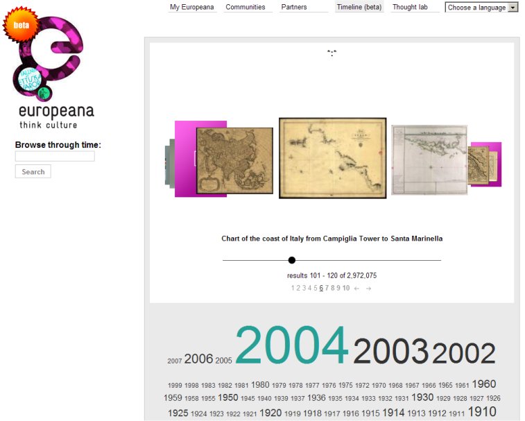 Europeana's flipping interface